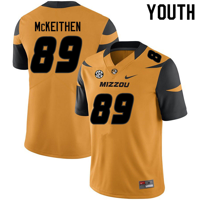 Youth #89 Jarrin McKeithen Missouri Tigers College Football Jerseys Sale-Yellow - Click Image to Close